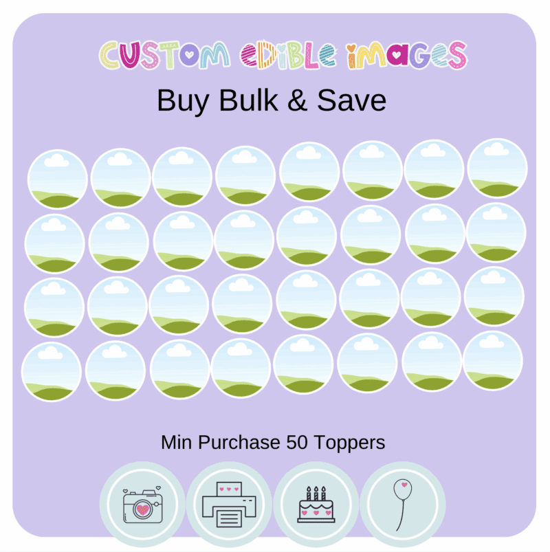 Custom Edible Cupcake Toppers - Buy Bulk and Save